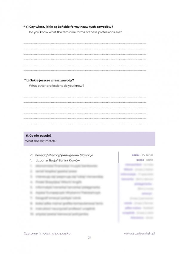 Czytamy i mówimy po polsku (teksty + ćwiczenia; A0/A1) E-BOOK PDF