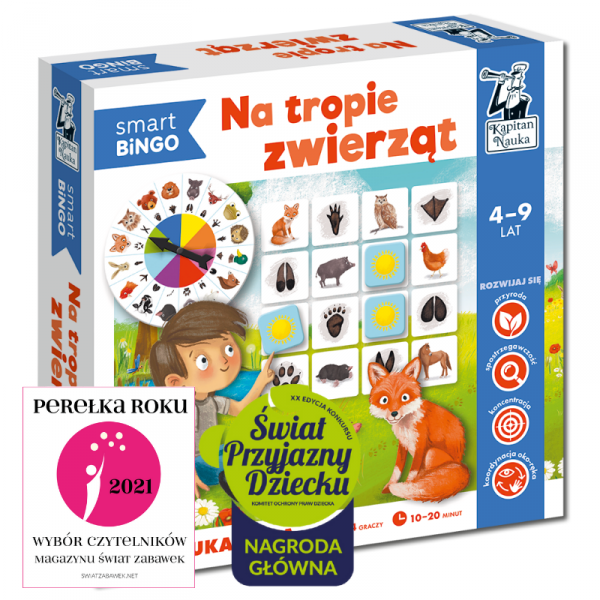 Na tropie zwierząt. Gra bingo. Kapitan Nauka