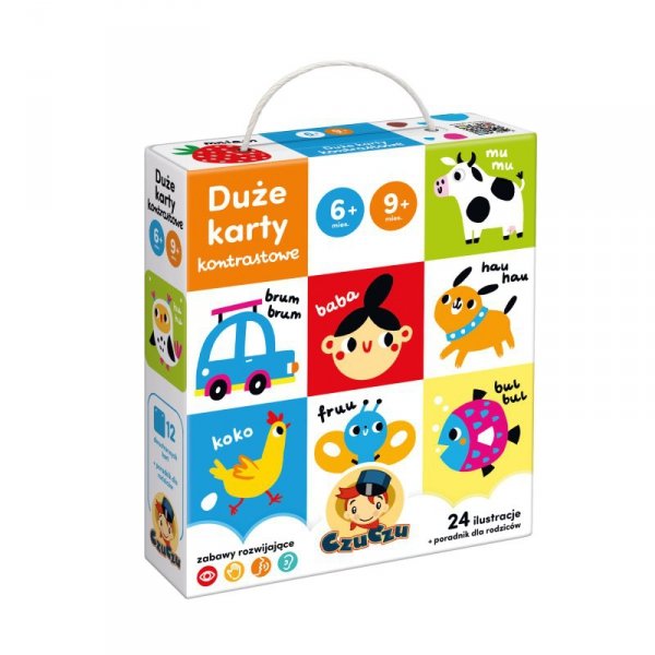 CzuCzu. Duże karty kontrastowe dla dzieci w wieku 6 mies.+ 9 mies.+