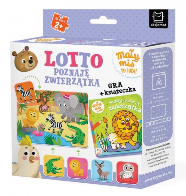 Lotto. Poznaję zwierzątka. Mały miś to lubi! Gra + książeczka, 3+