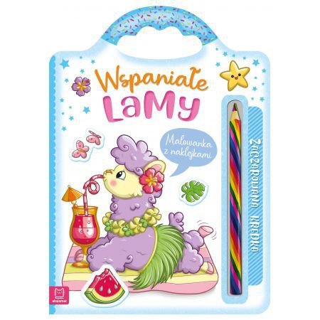 Wspaniałe lamy. Malowanka z naklejkami. Zaczarowana kredka