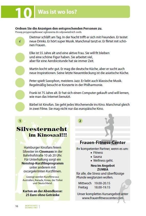 TESTE DEIN DEUTSCH. Wortschatz 1. Słownictwo 1 