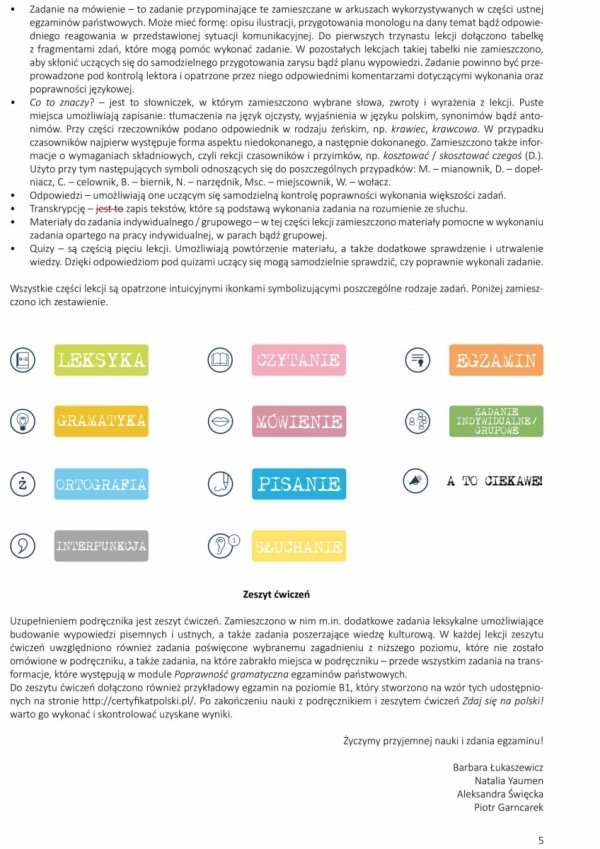 ZDAJ SIĘ NA POLSKI! Podręcznik kursowy przygotowujący do egzaminu certyfikatowego na poziomie B1