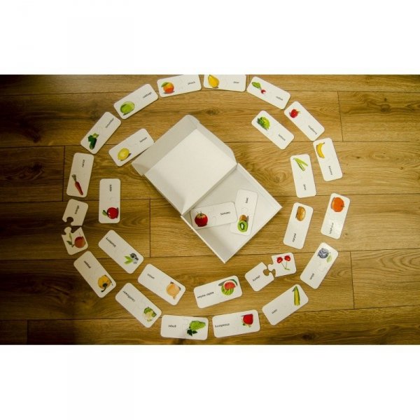 zZuple. Fruits &amp; Vegetables. Dwustronne puzzle do nauki języka angielskiego: Owoce i warzywa