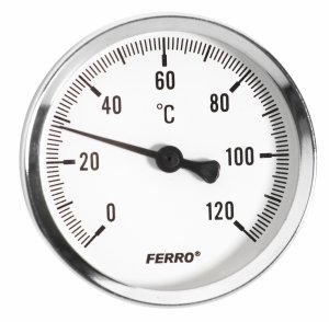 FERRO Termometr 63 mm 1/2 120°C axialny (tylny)