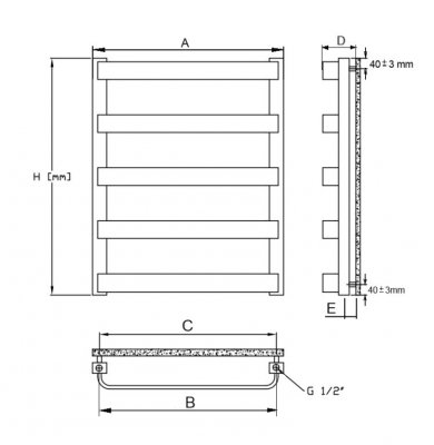 Grzejnik łazienkowy DIAMOND GR4 540x970