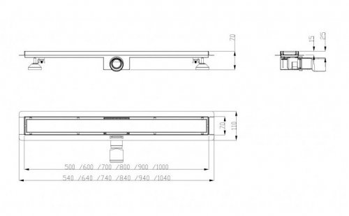 Odpływ liniowy Sleek 800mm