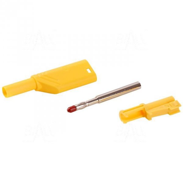 Wtyk banan bezp. 4mm do poł. wież. LAS S WS-Y 24A  żółty