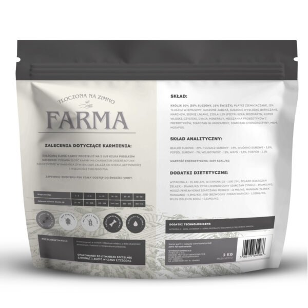 Farma Karma Dla Psa Tłoczona na Zimno Królik 2kg