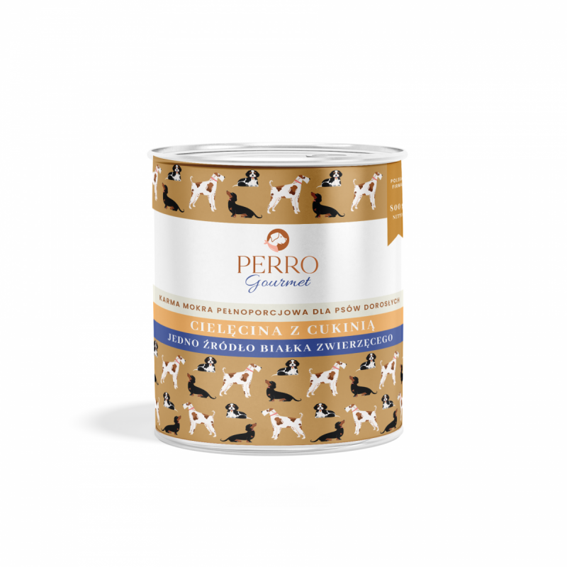 Perro Gourmet Cielęcina z cukinią dla psów dorosłych 800g