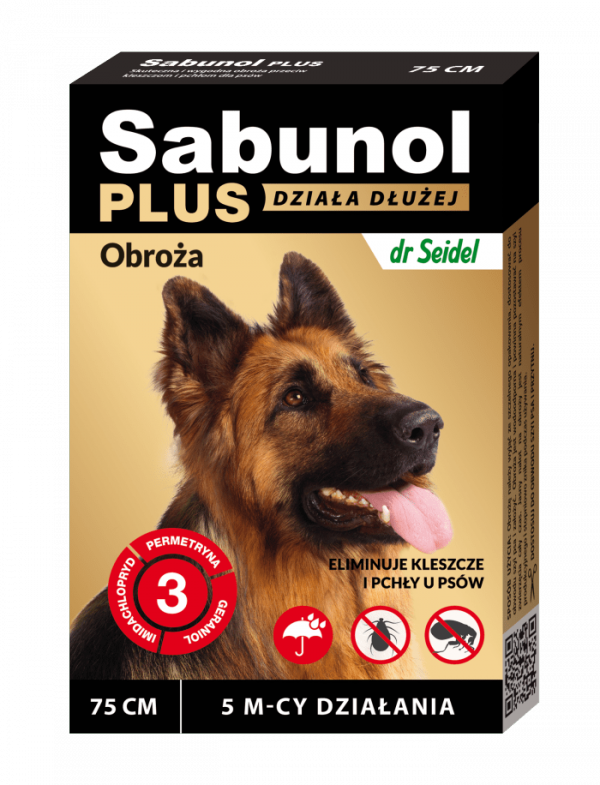 SABUNOL PLUS obroża przeciw pchłom i kleszczom dla psa 75cm