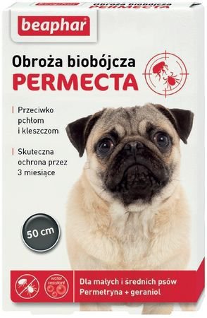 BEAPHAR PERMECTA DOG S 50CM - obroża biobójcza dla małych i średnich psów