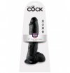King Cock 10 Cock with Balls Black- Dildo czarne z jądrami i przyssawką 25 cm