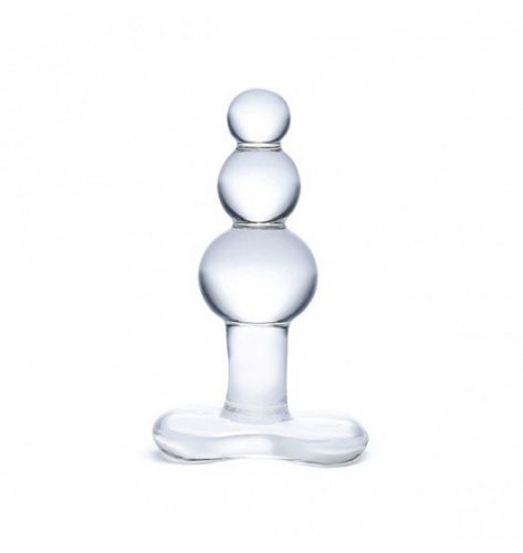 Glas Beaded Glass Butt Plug With Tapered Base - korek analny, szklany
