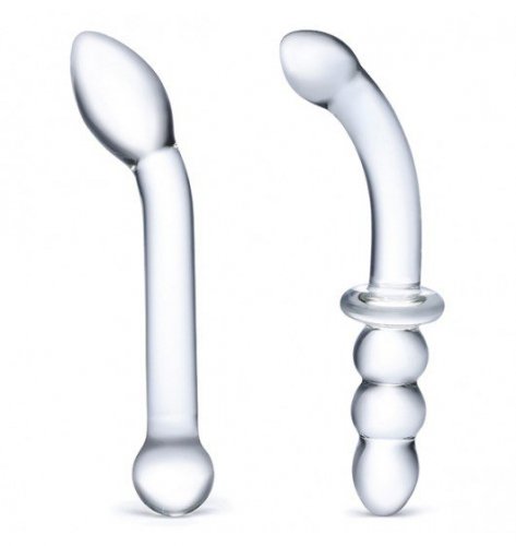 Glas G-Spot Pleasure Glass Dildo Set 2 pcs - szklane dildo, zestaw