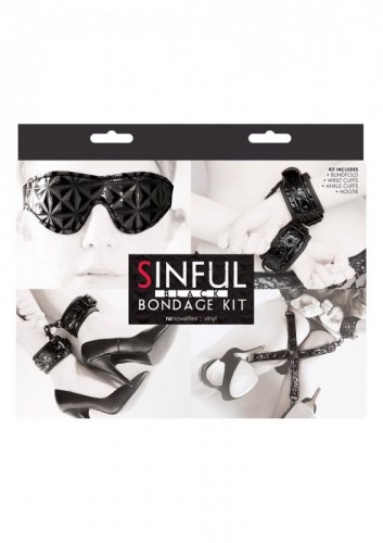 NS Novelties SIinful Bondage Kit Black - zestaw BDSM