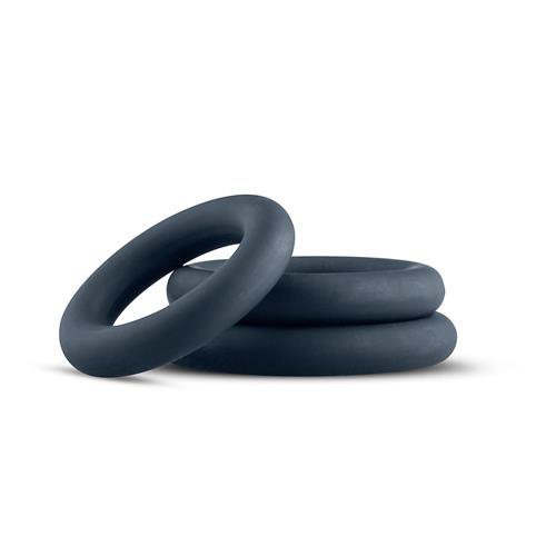Boners 3-Piece Cock Ring Set - silikonowe pierścienie na penisa 