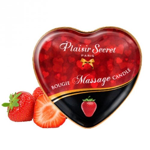 Plaisire Secret Massage Candle STRAWBERRY - Świeca do masażu, zapachu  truskawek 