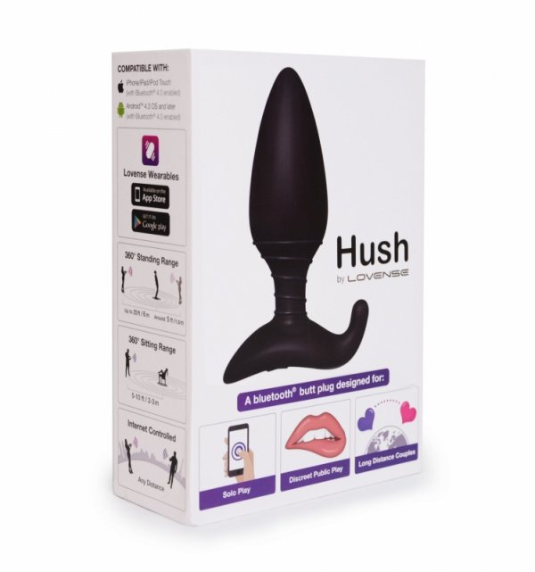 Lovense  Hush 44,5 mm - wibrujący korek analny sterowany smartfonem