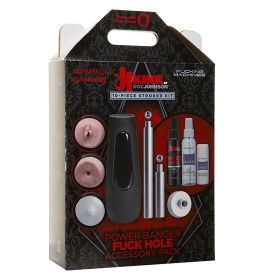 Kink Power Banger Fuck Hole Accessory Pack 10 Piece Kit - zestaw trzech masturbatrów