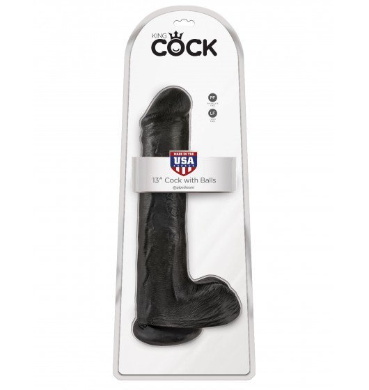 King Cock 13&quot; Cock with Balls Black