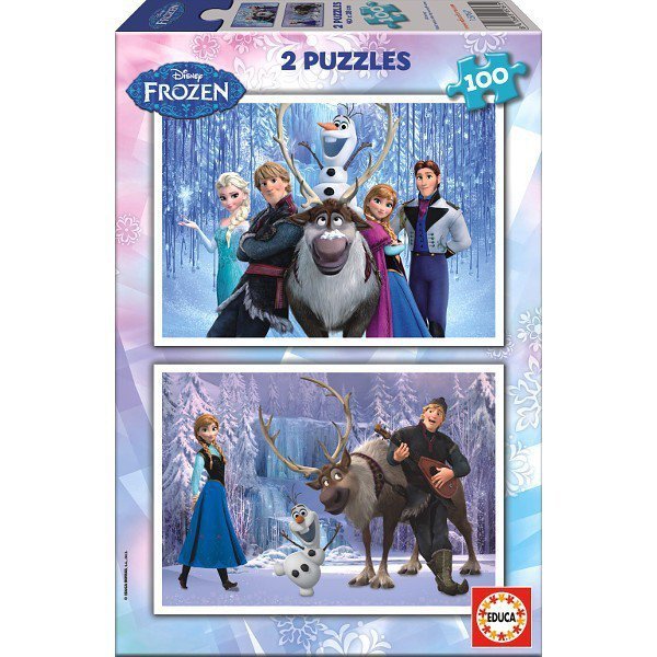 Puzzle 2x100 elementów Frozen