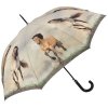 Dzikie konie - parasol długi ze skórzaną rączką