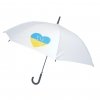 Biała parasolka z grafiką Serce dla Ukrainy