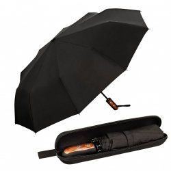 Clark czarny elegancki parasol 10-drutowy w etui Von Lilienfeld