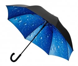Krople kropelki deszcz - CZARNY parasol 120 cm 