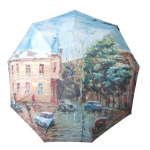 Deszczowe miasto - parasolka składana full-auto