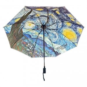 Parasolka składana full-auto - Vincent van Gogh - Gwiaździsta noc /B - wzór od spodu