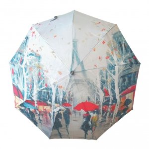 Paryż jesienią - parasolka składana full-auto + gift box