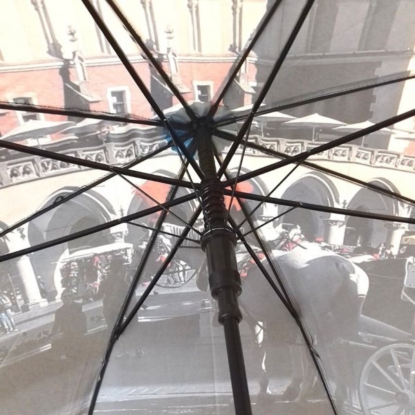 Kraków parasol długi automatyczny satyna
