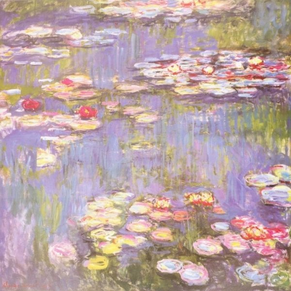 Claude Monet Lilie wodne - parasol długi ze skórzaną rączką