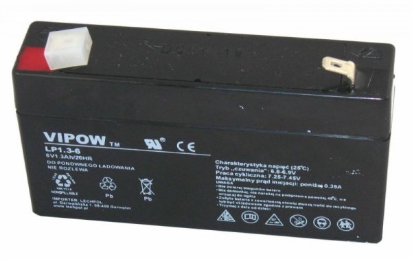 BAT0203 Akumulator żelowy Vipow 6V 1.3Ah
