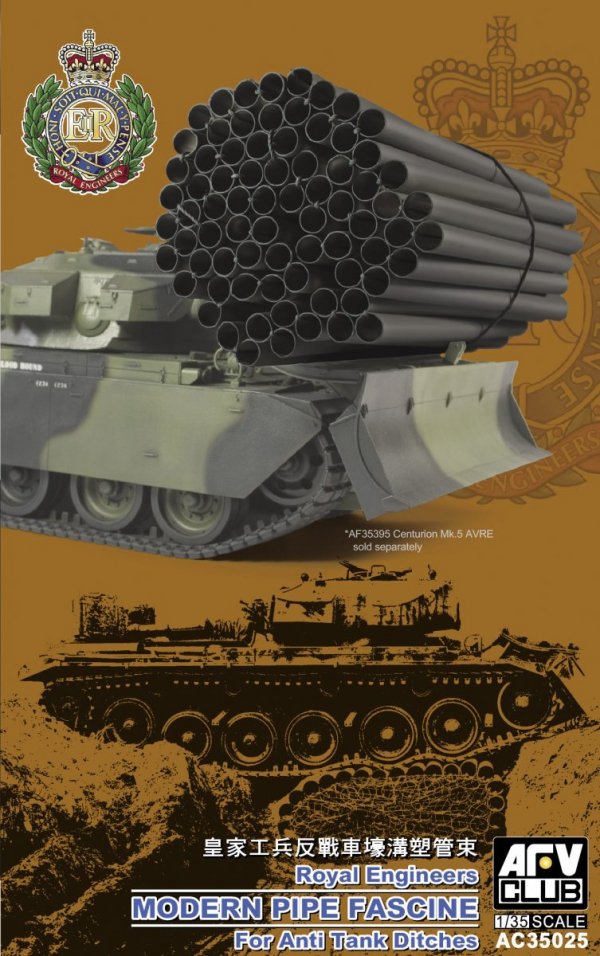 AFV Club AC35025 Royal Engineers Modern Pipe Fascine for Anti-Tank Ditches 1/35