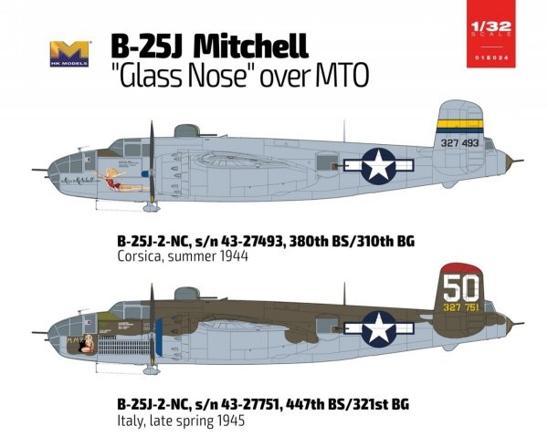 HK Model 01E24 B-25J Mitchell Glass Nose over MTO 1:32 