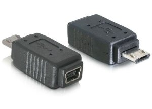 Adapter DELOCK 65063 (Mini USB F - Micro USB M; kolor czarny)