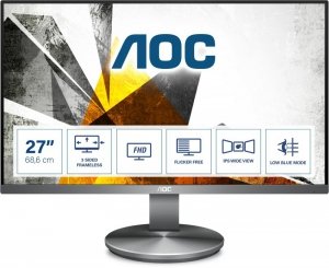 Monitor AOC I2790VQ/BT (27; IPS/PLS; FullHD 1920x1080; DisplayPort, HDMI, VGA; kolor srebrny) (WYPRZEDAŻ)