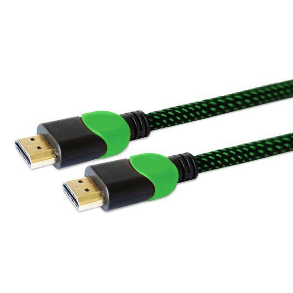 Kabel SAVIO GCL-03 (HDMI M - HDMI M; 1,8m; kolor czarno-zielony)