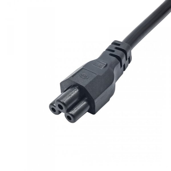 Kabel zasilający Akyga AK-NB-08A (Hybrydowa standardu C/E/F (CEE 7/7) - Euro 3-Pin / C5 / IEC 320 / IEC 320 C5 ; 1m; kolor czarn