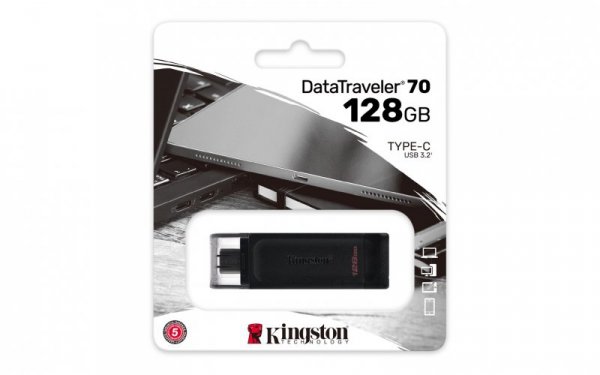 Pendrive KINGSTON FLASH 128GB USB-C 3.2 Gen1 DataTraveler 70