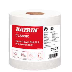 Ręczniki papierowe Katrin Classic M2 w roli 2-warstwowe białe 90m 6 sztuk [2603]
