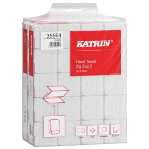 Ręczniki składane ZZ Katrin Basic 23x22 2-warstwowe naturalne białe 20x200 listków [35564]
