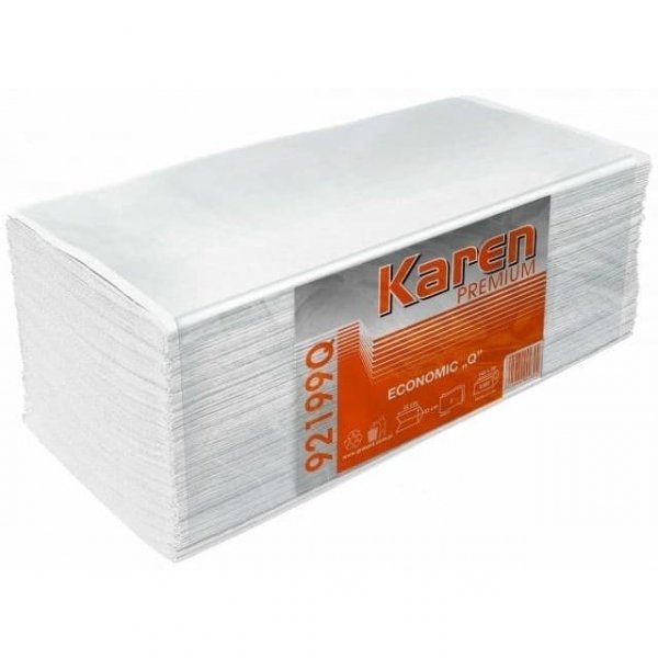 Ręczniki składane ZZ Grasant Karen Premium 23x25cm 2-warstwowe celulozowe 3200 listków [92199Q]