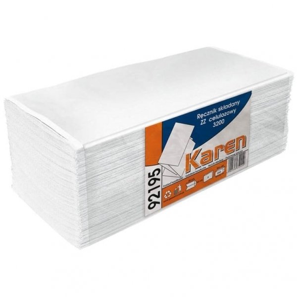 Ręczniki składane ZZ Grasant Karen 23x25 2-warstwowe celulozowe 3200 listków [92195]