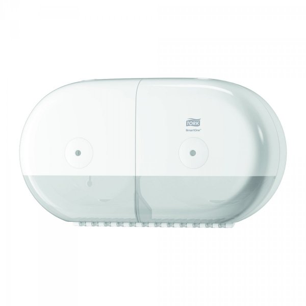 Podwójny dozownik do papieru toaletowego w roli Tork SmartOne Mini T9, biały 682000