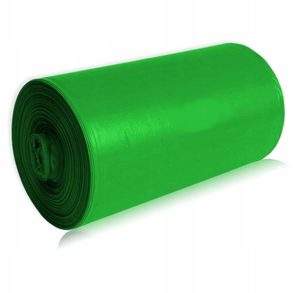 Worki na śmieci LDPE, zielone, 60L, 25 sztuk