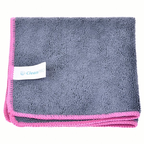 Ścierka 32x32 CleanPRO Ultra Soft, szaro-czerwona, 320 g/m2